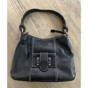 Kate Spade 90s Wellsley Shoulder Bag Black Pebbled Leather Contrast Stitching